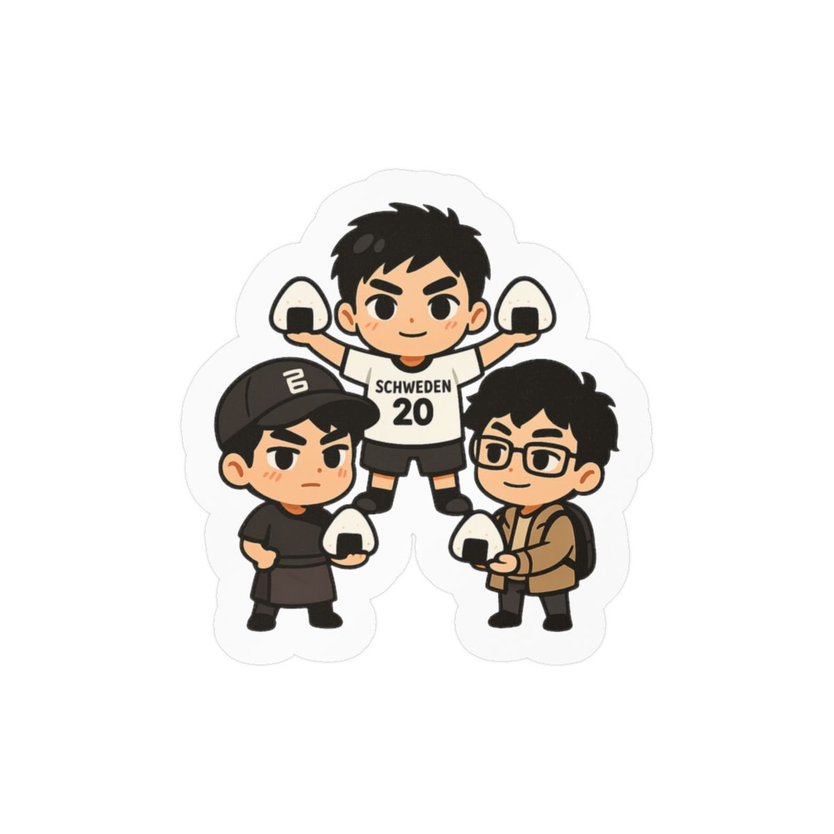 Onigiri Squad Kawaii Stickers | Cute Chibi Rice Ball Decals - Official Stickers merchandise