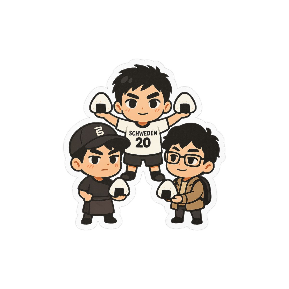 Onigiri Squad Kawaii Stickers | Cute Chibi Rice Ball Decals