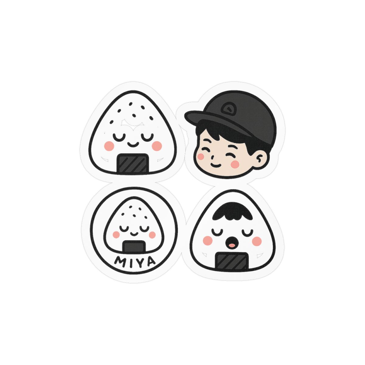 Kawaii Onigiri Miya Sticker Pack | Cute Anime Decals