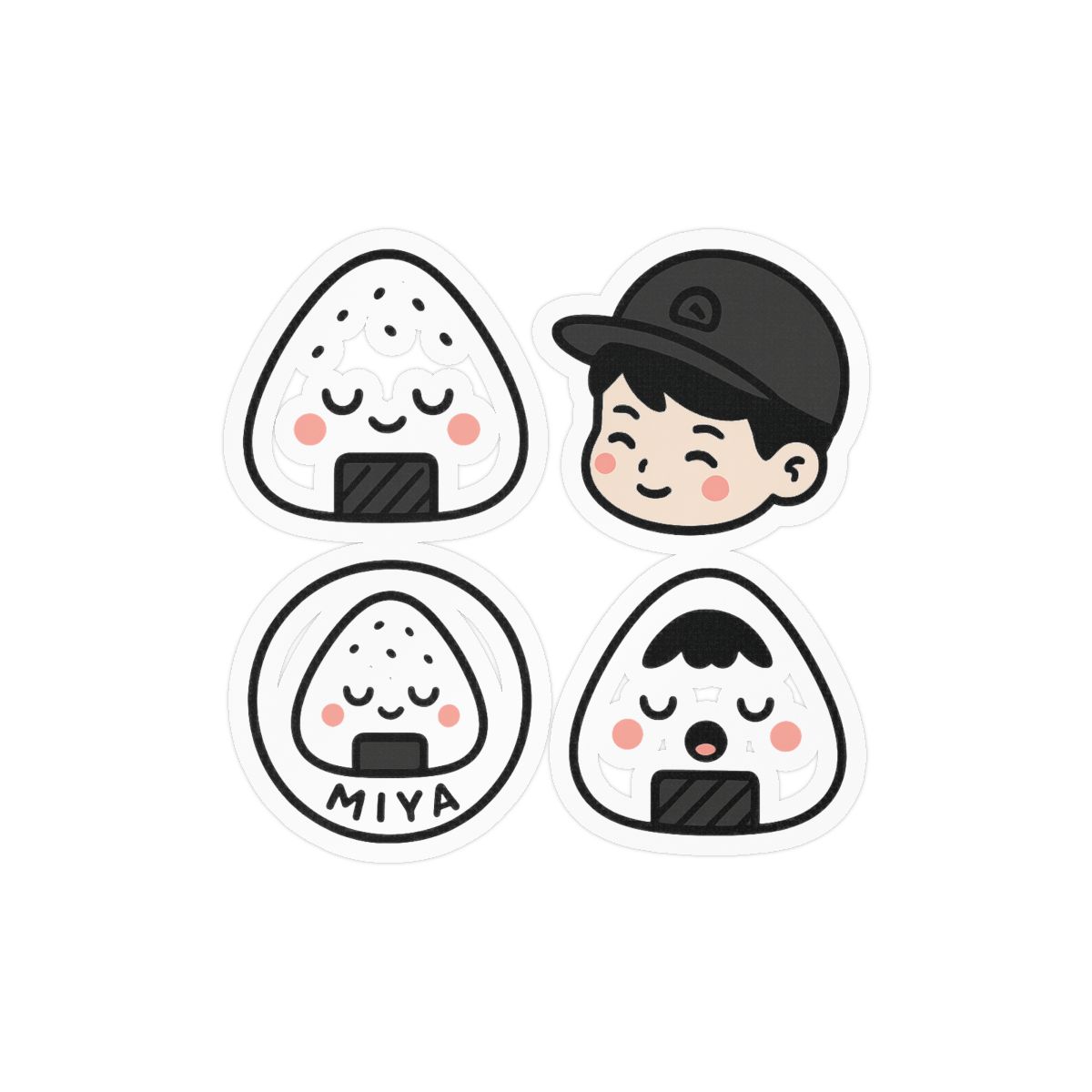 Kawaii Onigiri Miya Sticker Pack | Cute Anime Decals