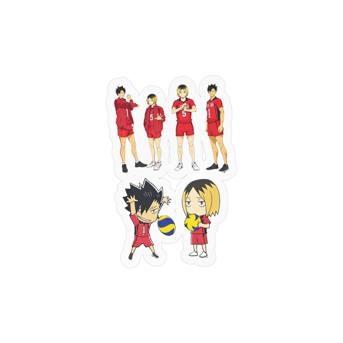 Haikyu!! Nekoma Sticker Pack | Bold Anime Volleyball Vinyl Decals - alternate angle 1, merchandise